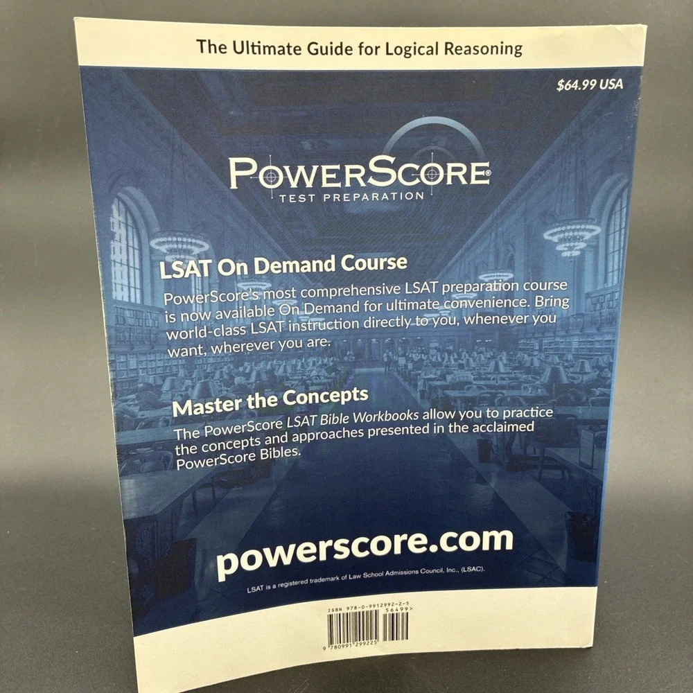 The PowerScore LSAT Logical Reasoning Bible Paperback Test Prep Good Condition